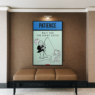 Wait for the Right Catch: Monopoly Canvas Wall Art-MinimalisticDecor.com