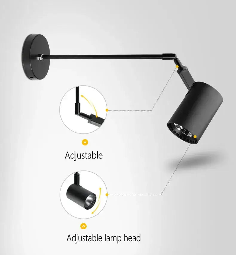 Wall Art LED Long Arm Extendable Telescopic Wall Light-MinimalisticDecor.com