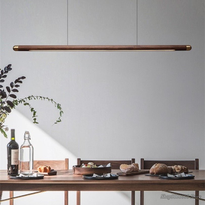 Walnut Hanging Light: Unique and Stylish Lighting Solution-MinimalisticDecor.com