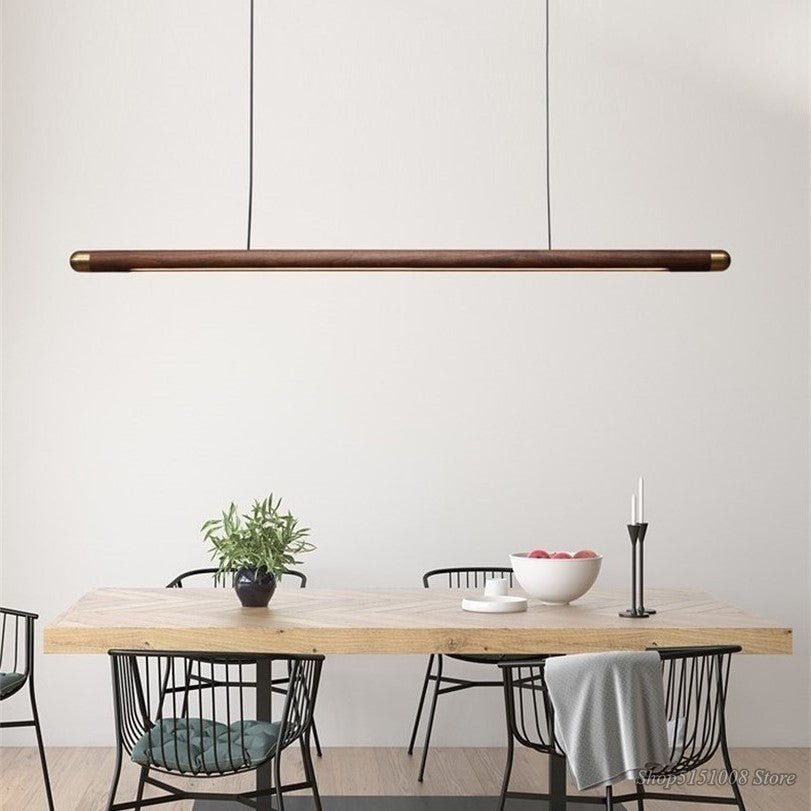 Walnut Hanging Light: Unique and Stylish Lighting Solution-MinimalisticDecor.com