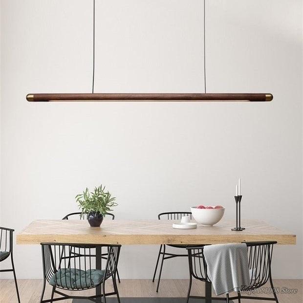 Walnut Hanging Light: Unique and Stylish Lighting Solution-MinimalisticDecor.com