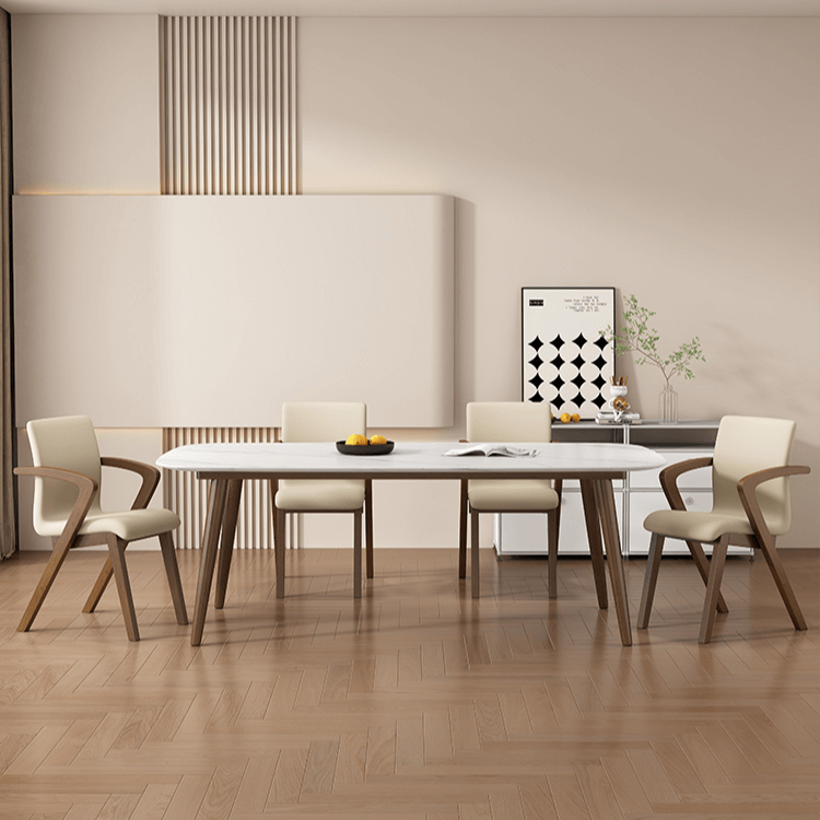 Walnut Wood Arch Dining Chairs – 3 Elegant Walnut Finishes-MinimalisticDecor.com