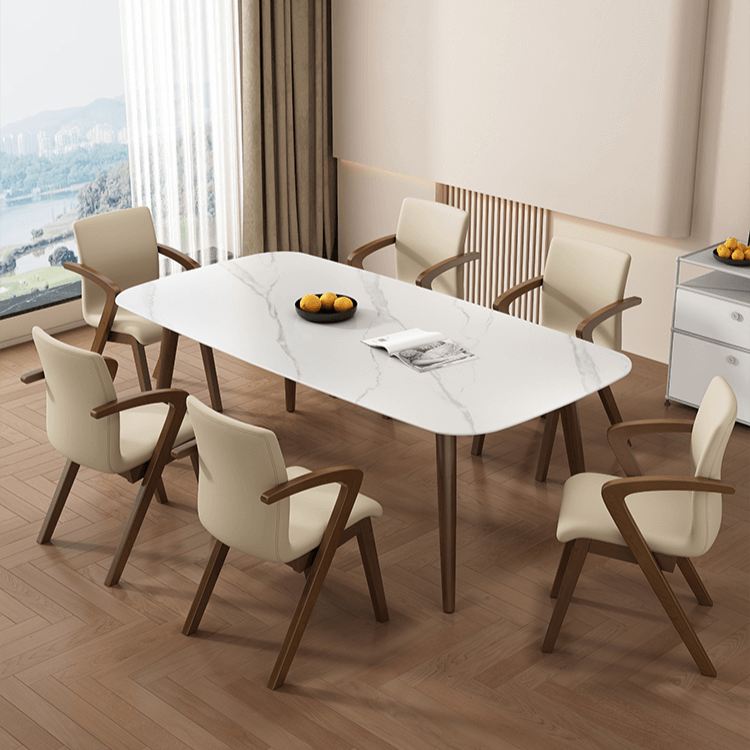 Walnut Wood Arch Dining Chairs – 3 Elegant Walnut Finishes-MinimalisticDecor.com
