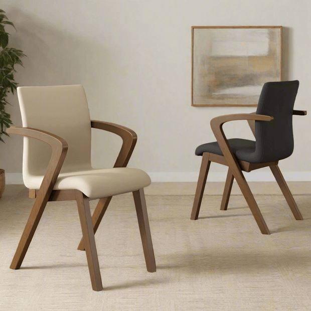 Walnut Wood Arch Dining Chairs – 3 Elegant Walnut Finishes-MinimalisticDecor.com