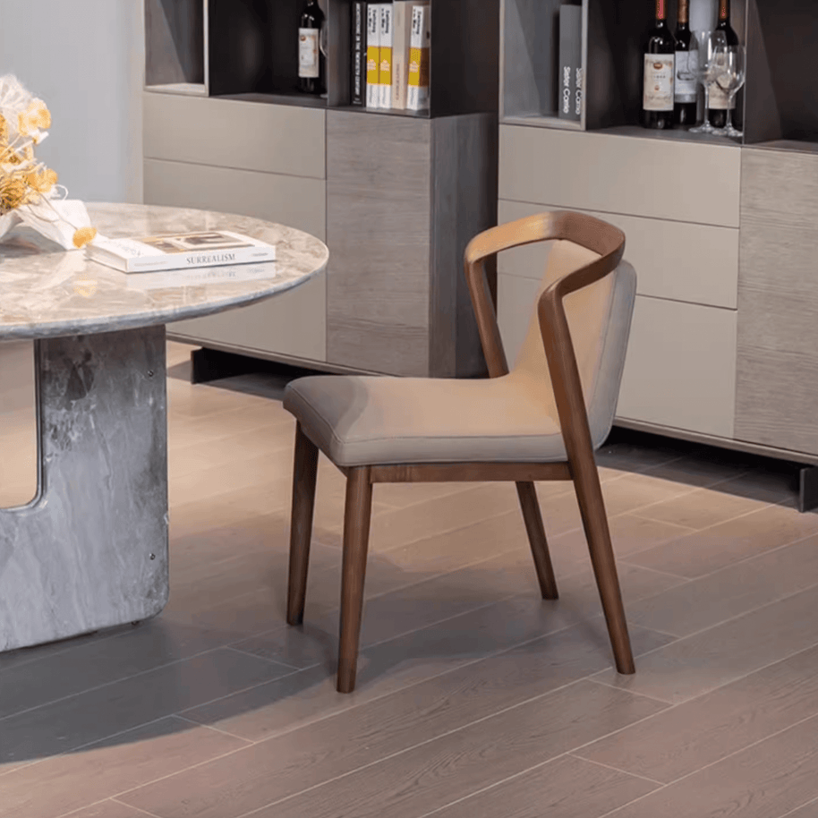 Walnut Wood Designer Dining Chairs – Timeless Elegance in Solid Wood-MinimalisticDecor.com
