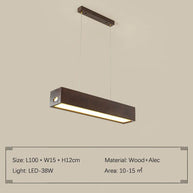 Walnut Wood Rectangular Hanging Light-MinimalisticDecor.com
