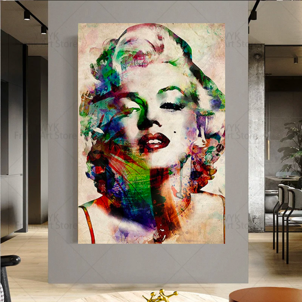 Water Colours - Marilyn Monroe Canvas Wall Art-MinimalisticDecor.com