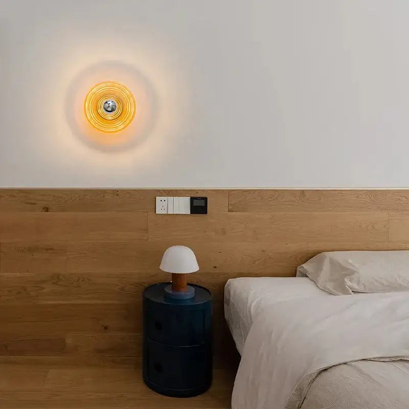 Water Ripple Glass Wall Light – Textured Glass Sconce-MinimalisticDecor.com