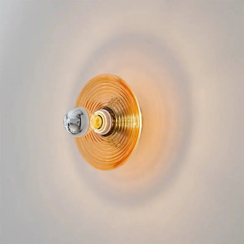 Water Ripple Glass Wall Light – Textured Glass Sconce-MinimalisticDecor.com