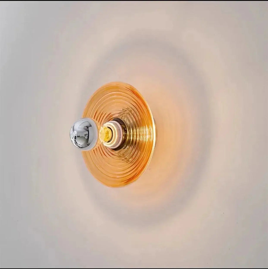 Water Ripple Glass Wall Light – Textured Glass Sconce-MinimalisticDecor.com