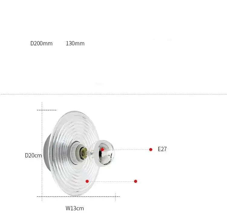 Water Ripple Glass Wall Light – Textured Glass Sconce-MinimalisticDecor.com