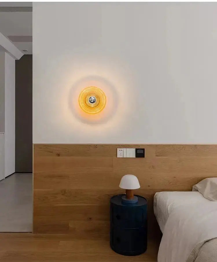 Water Ripple Glass Wall Light – Textured Glass Sconce-MinimalisticDecor.com