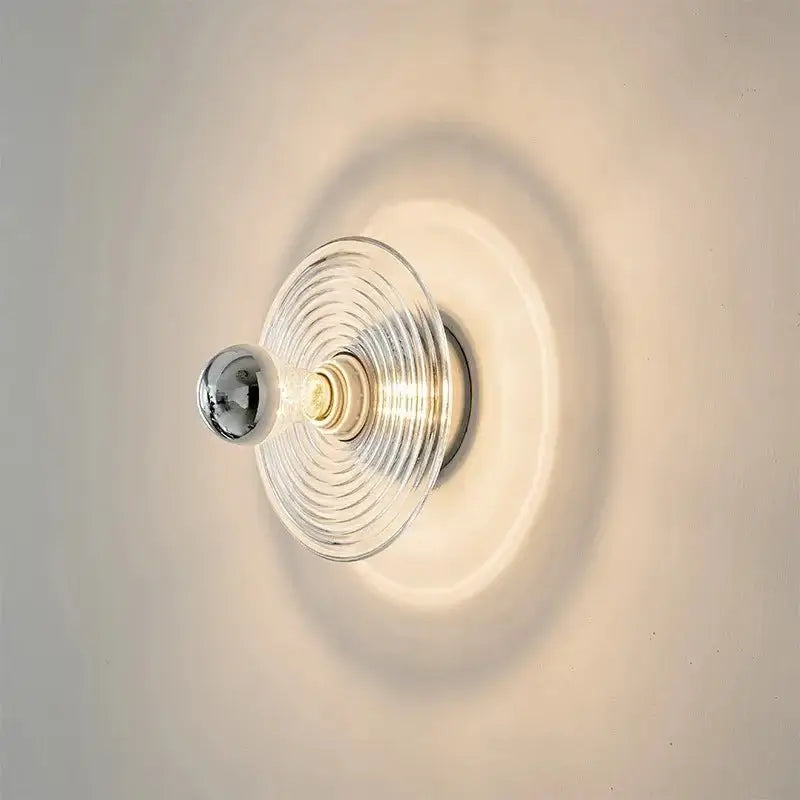 Water Ripple Glass Wall Light – Textured Glass Sconce-MinimalisticDecor.com