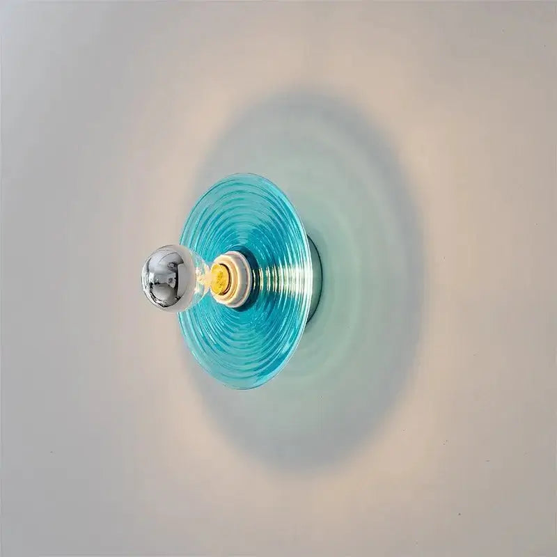 Water Ripple Glass Wall Light – Textured Glass Sconce-MinimalisticDecor.com