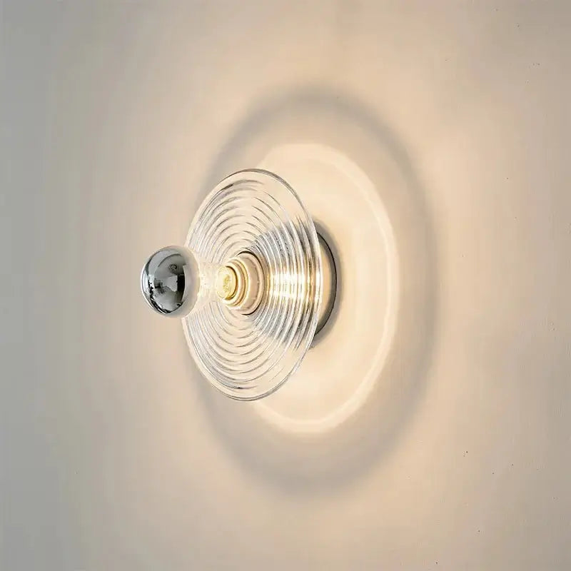 Water Ripple Glass Wall Light – Textured Glass Sconce-MinimalisticDecor.com