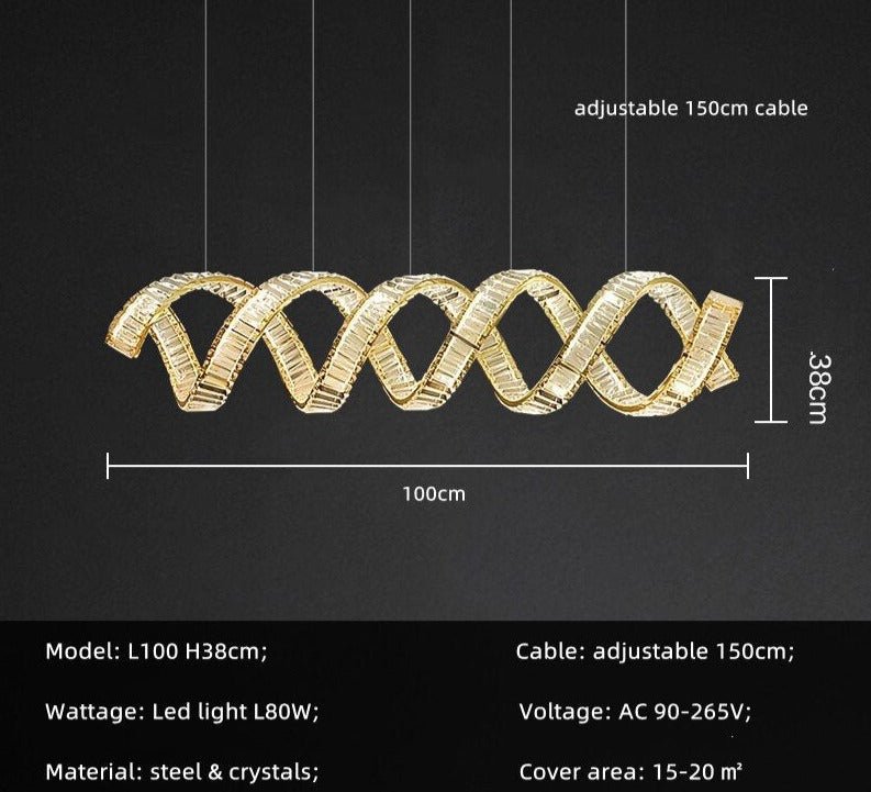Wave Crystal Pendant Light: Enhance Your Space-MinimalisticDecor.com