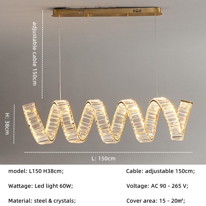 Wave Crystal Pendant Light: Enhance Your Space-MinimalisticDecor.com