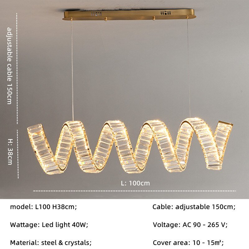 Wave Crystal Pendant Light: Enhance Your Space-MinimalisticDecor.com