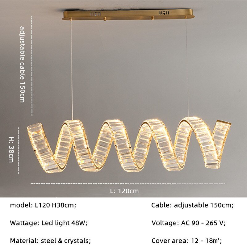 Wave Crystal Pendant Light: Enhance Your Space-MinimalisticDecor.com