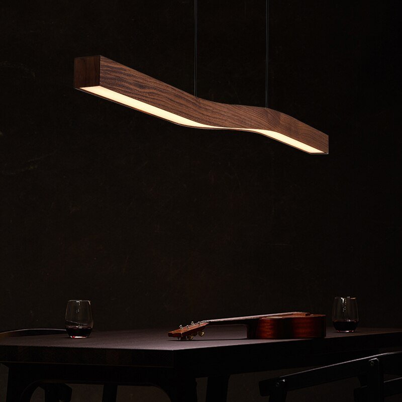 Wave Light: Wooden Wave Bar Hanging Light for Kitchen-MinimalisticDecor.com