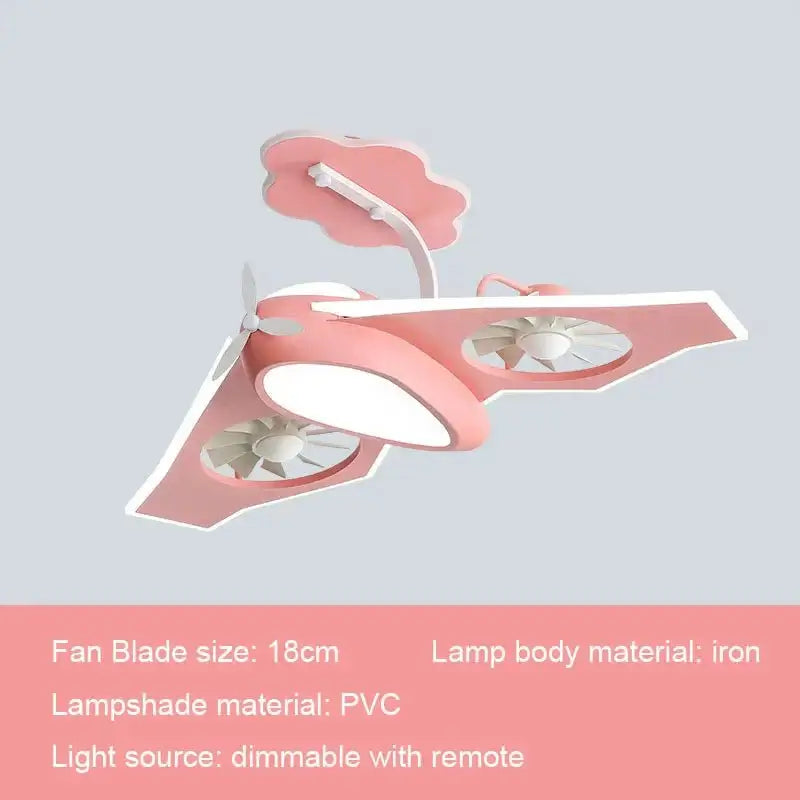 Whimsical Airplane Ceiling Light with Fan – Perfect for Kids Rooms-MinimalisticDecor.com
