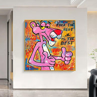 Whimsical Pink Panther - Playful Wall Art-MinimalisticDecor.com