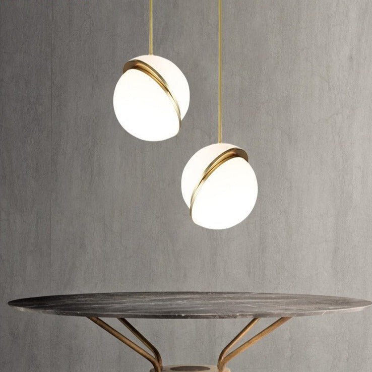 White Glass Ball Bubble LED Pendant Lights - Modern Style-MinimalisticDecor.com