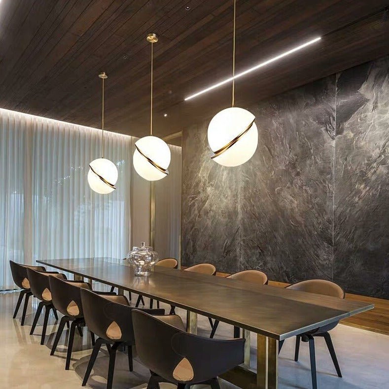 White Glass Ball Bubble LED Pendant Lights - Modern Style-MinimalisticDecor.com