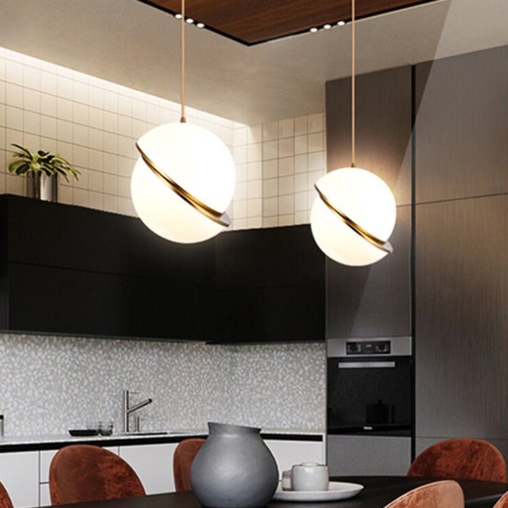 White Glass Ball Bubble LED Pendant Lights - Modern Style-MinimalisticDecor.com