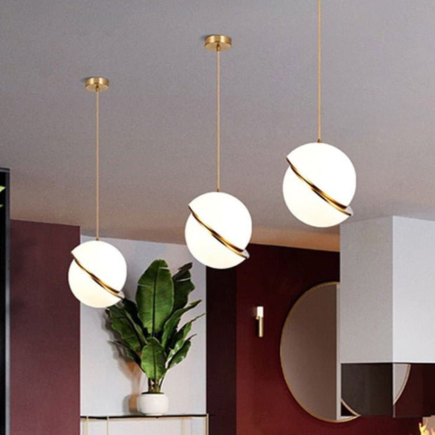White Glass Ball Bubble LED Pendant Lights - Modern Style-MinimalisticDecor.com