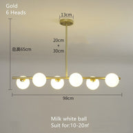 White Glass Ball Chandelier - Stunning Lighting Fixture-MinimalisticDecor.com