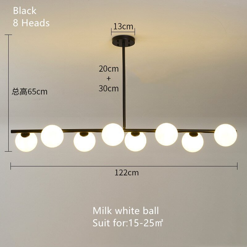 White Glass Ball Chandelier - Stunning Lighting Fixture-MinimalisticDecor.com