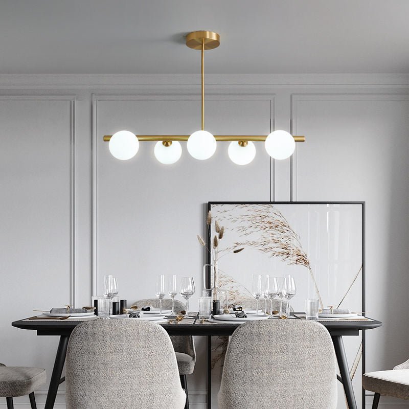 White Glass Ball Chandelier - Stunning Lighting Fixture-MinimalisticDecor.com