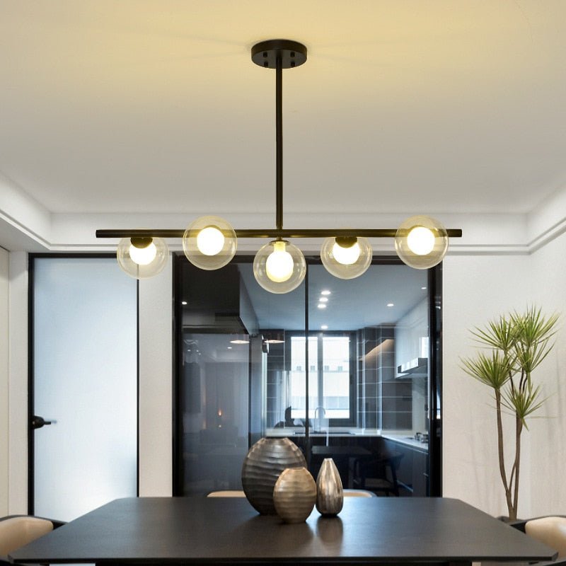 White Glass Ball Chandelier - Stunning Lighting Fixture-MinimalisticDecor.com