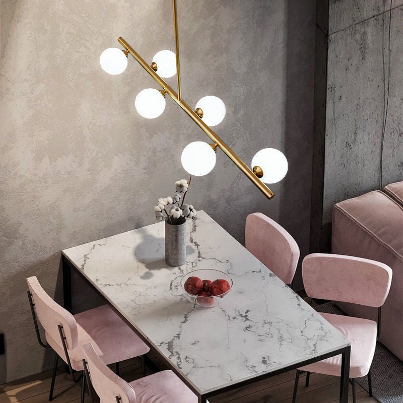 White Glass Ball Chandelier - Stunning Lighting Fixture-MinimalisticDecor.com