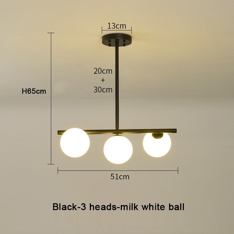 White Glass Ball Chandelier - Stunning Lighting Fixture-MinimalisticDecor.com