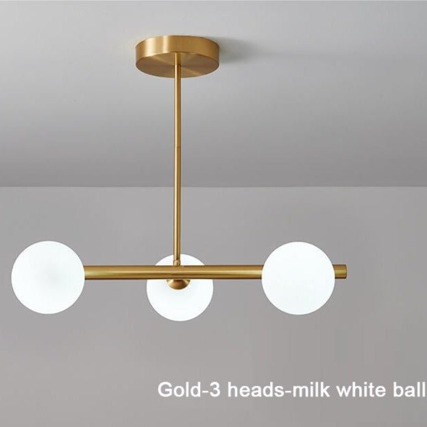 White Glass Ball Chandelier - Stunning Lighting Fixture-MinimalisticDecor.com