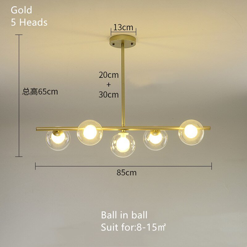 White Glass Ball Chandelier - Stunning Lighting Fixture-MinimalisticDecor.com