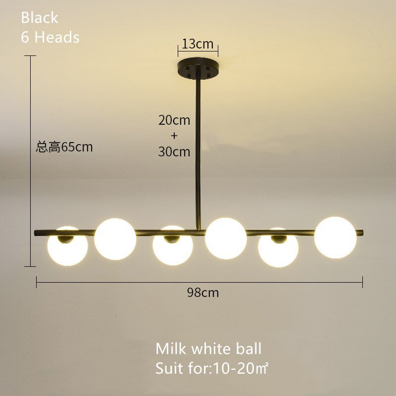 White Glass Ball Chandelier - Stunning Lighting Fixture-MinimalisticDecor.com