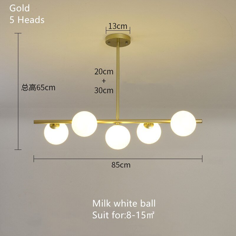 White Glass Ball Chandelier - Stunning Lighting Fixture-MinimalisticDecor.com