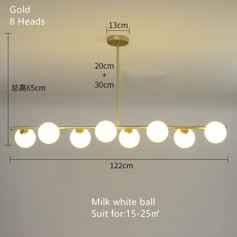 White Glass Ball Chandelier - Stunning Lighting Fixture-MinimalisticDecor.com