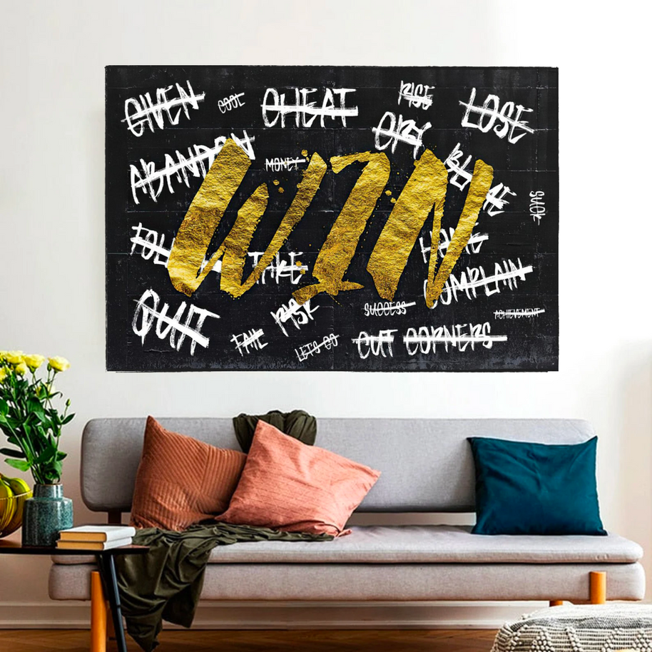 WIN Motivational Canvas Wall Art-MinimalisticDecor.com