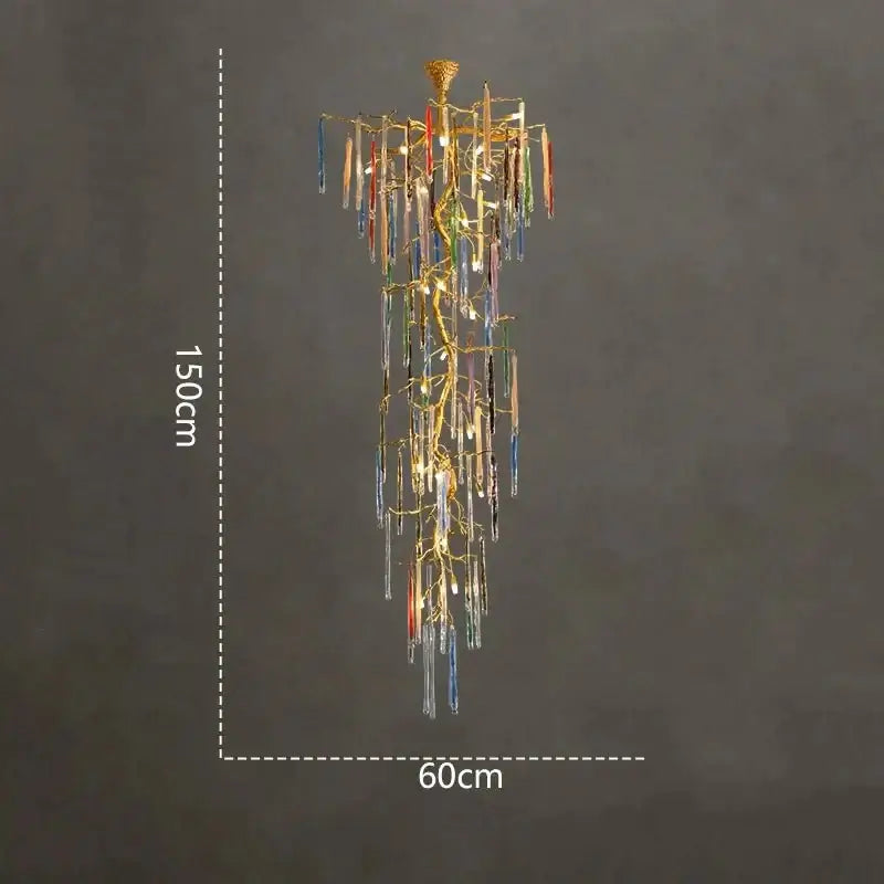 Winter Tree Colourful Crystal Tunes Chandelier Lighting-MinimalisticDecor.com