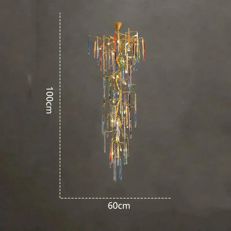 Winter Tree Colourful Crystal Tunes Chandelier Lighting-MinimalisticDecor.com