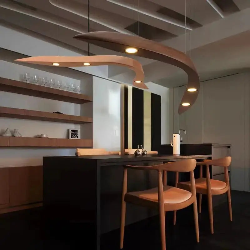 Wooden Pendant Wave Lights Hanging-MinimalisticDecor.com