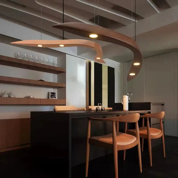 Wooden Pendant Wave Lights Hanging-MinimalisticDecor.com