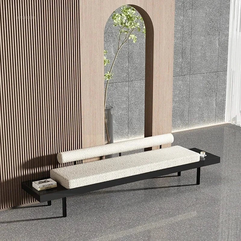 Wooden Shoe Bench – Extra Long Upholstered Entryway Stool-MinimalisticDecor.com