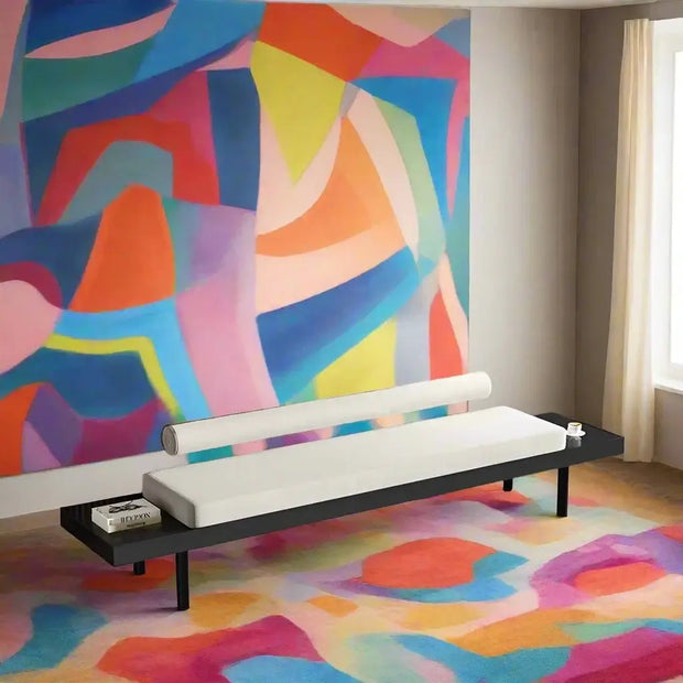 Wooden Shoe Bench – Extra Long Upholstered Entryway Stool-MinimalisticDecor.com