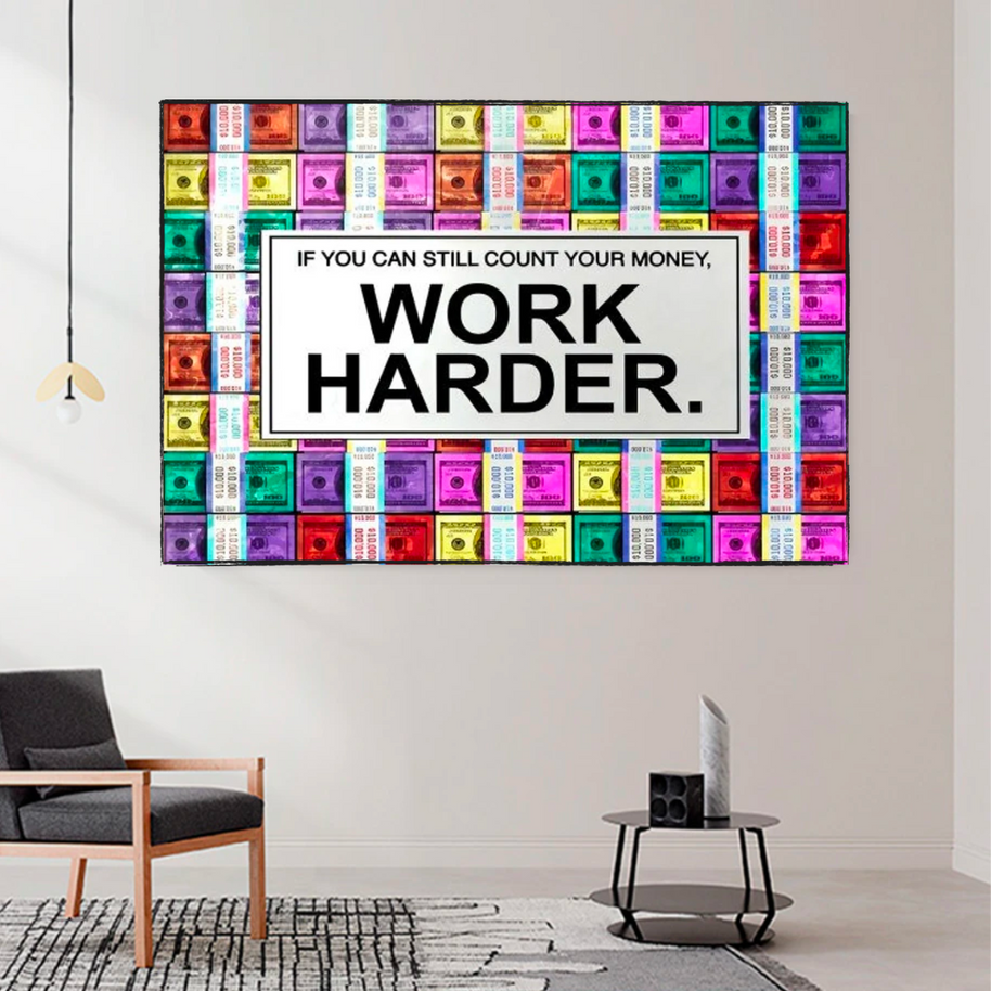 Work Harder Canvas Wall Art-MinimalisticDecor.com