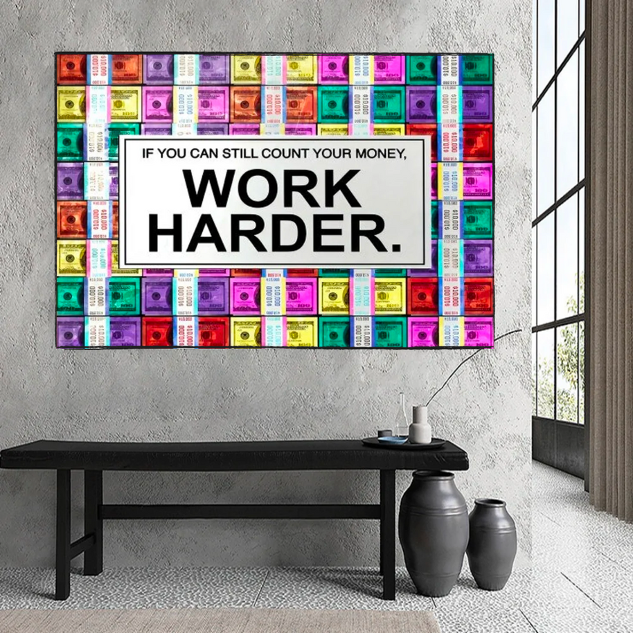 Work Harder Canvas Wall Art-MinimalisticDecor.com